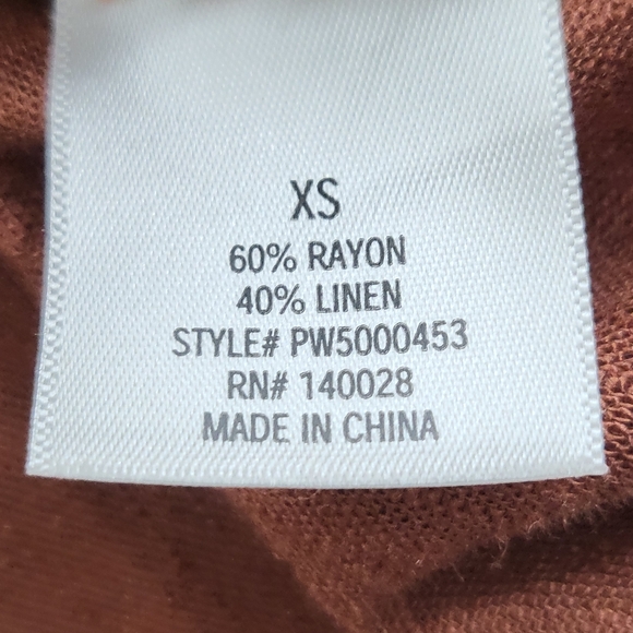 Francesca's Blue Rain Jamison Button Down Wrap Dress Linen Blend Brown XS $48 - Picture 4 of 8